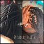 Retwist and style on half a head