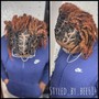 Retwist and style on half a head