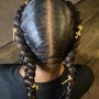 Kid's 2 Braids( curly)