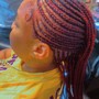 Feedins braids to ponytail( large)