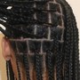 Extra-small box braids with hair