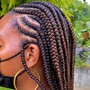 Extra-small box braids with hair