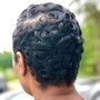 Natural hair styles up (no weave) example flat twist,