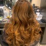 Partial Balayage, Blowout, silk press