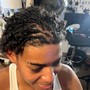 Loc Re-twist palm roll ( whole head)