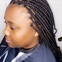 French curl knotless braids