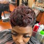 Halo Relaxer Retouch, Wrap w/taper. Short hair service