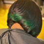 Partial Sew In  with shaved sides and back