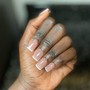 Long French Tip Full Set + Bling