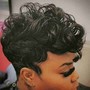 Short hair/Virgin relaxer/Style