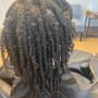 Feed-in Braids with loose hair crochet at the back