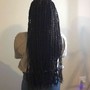 Med Box Braids with Feedin braids