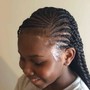 Med Box Braids with Feedin braids