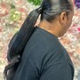 Half up/Half Down Ponytail with extensions (hair not included)