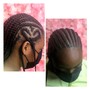 Kids Heart braid with feed in braids