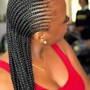 6 straight straight Cornrows with added extensions