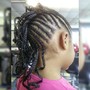 Kid's small  Braids w/hair added( cornrows)