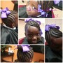 Kid's small  Braids w/hair added( cornrows)