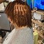 MEDIUM COILS Starter Locs Earlobe length and ABOVE.