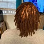 MEDIUM COILS Starter Locs Earlobe length and ABOVE.