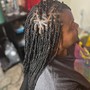 One layer Scalp Braids over Knotless Braids