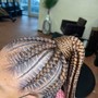 1/2 Braided  1/2 knotless