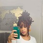 Medium Distressed locs w/ bangs