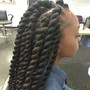 Single Braids w/ natural hair