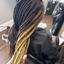 Single Braids w/ natural hair