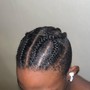 Small French roll braids