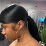 Ponytail with weave bangs