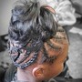 Goddess Braids (cornrows into a bun)