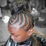 Goddess Braids (cornrows into a bun)