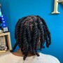 MEDIUM COILS Starter Locs Earlobe length and ABOVE.