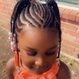 Kid's Scalp braids with natural hair beads added