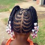 Kid's Scalp braids with natural hair beads added