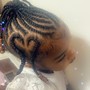 Kid's Scalp braids with natural hair beads added