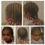 Kid's Scalp braids with natural hair beads added