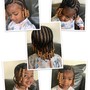 Kid's Scalp braids with natural hair beads added