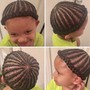 Kid's Braids with weave cornrows 9 and under