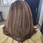 Full head of highlights and cut.