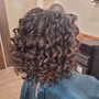 Crochet style with wavy or curly hair