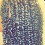 Crochet Braids singles or braided back and hair is attached with a crochet needle