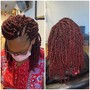 Feed-in Braids with loose hair crochet at the back