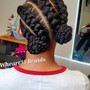 Large updo cornrows