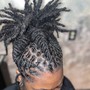 Small/micro loc retie (man bun area)