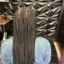 Medium knotless braids Midback