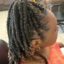 Cornrows and individual braids without hair added