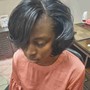 Roller Silk Wrap and Style on Relaxed Hair