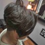 Roller Silk Wrap and Style on Relaxed Hair